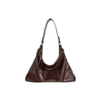 Kikawa Card Synthetic Leather Tote Bag, Shopping Bag, Shoulder Bag Medium Size Women's Red Brown