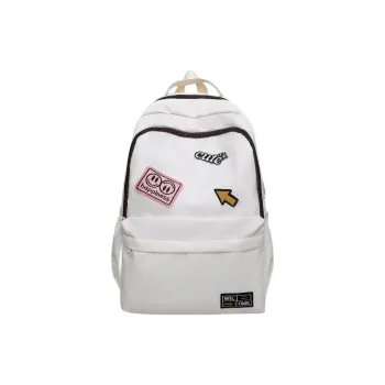 URBAN FOREST Nylon Backpack Unisex White/Black/Yellow/Green