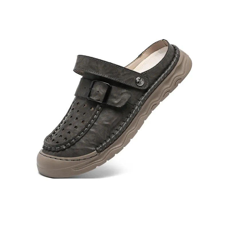 Xvxv Beach Sandals Men Black/Khaki/Red Brown/Gray-19