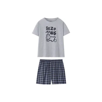 OEING Pajama Set Women's Gray Bunny