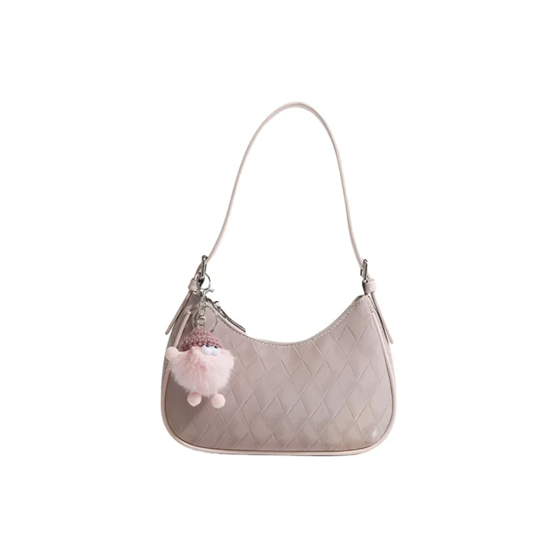 NOMK PU Shoulder Bag Women's Pink/Black/Ecru-0