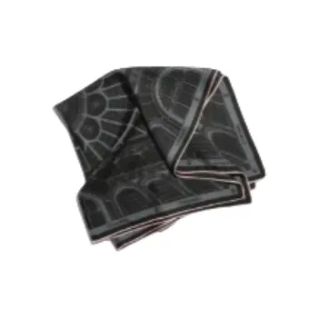 CHANEL Twill Silk Scarves Unisex Black