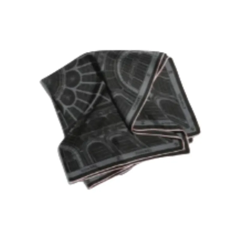 CHANEL Twill Silk Scarves Unisex Black-0