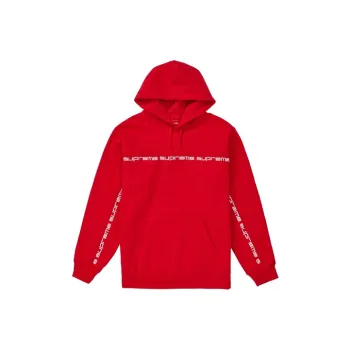 Supreme Text Stripe Hooded Sweatshirt