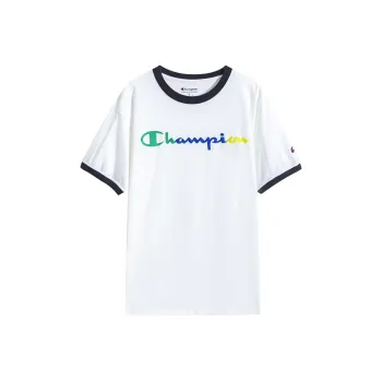 Champion Crew Neck Fitted Straight Short Sleeved T Shirt US Version Unisex White