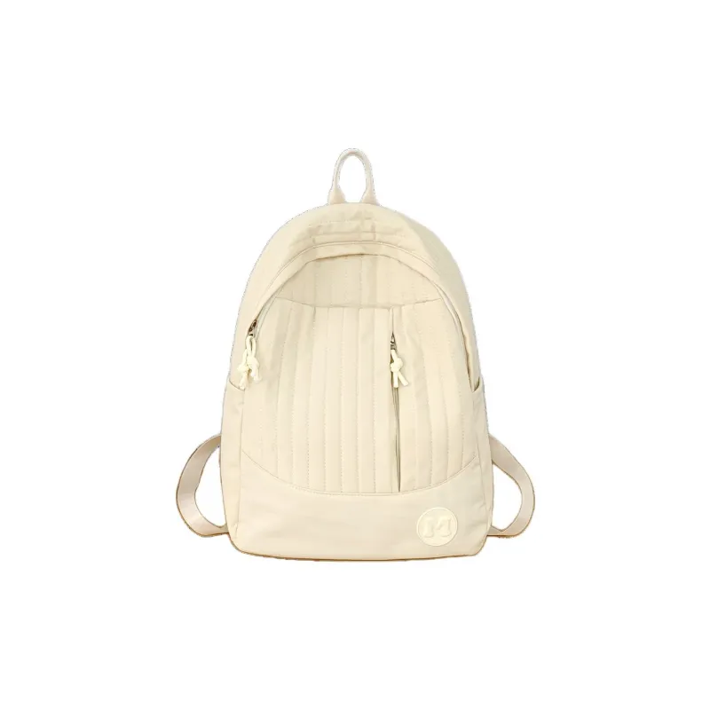 GEERDUN Composite Cloth Backpack Regular Unisex Beige Yellow/Mint Green/Ecru/Black/Pink-4