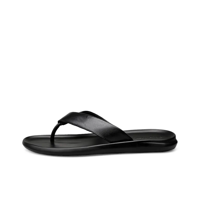 Eminu Slip Resistant Flip Flops Men's Black-0