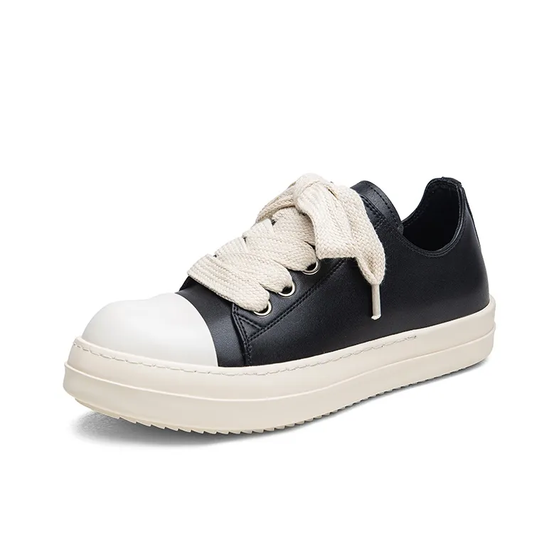 JIETEGONGYANG Height Increasing Low Top Skateboard Shoes Men's Black-1