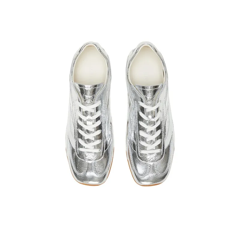 SMILEREPUBLIC FOUETTE SILVER BOWKNOT SIDE MARKINGS Casual Single Shoes Low Top Women's-4