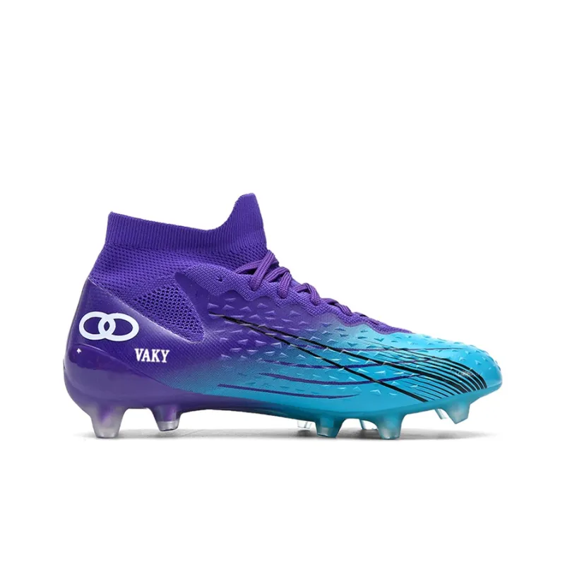 VAKY Soccer Shoes Unisex High Top Purple Green-1