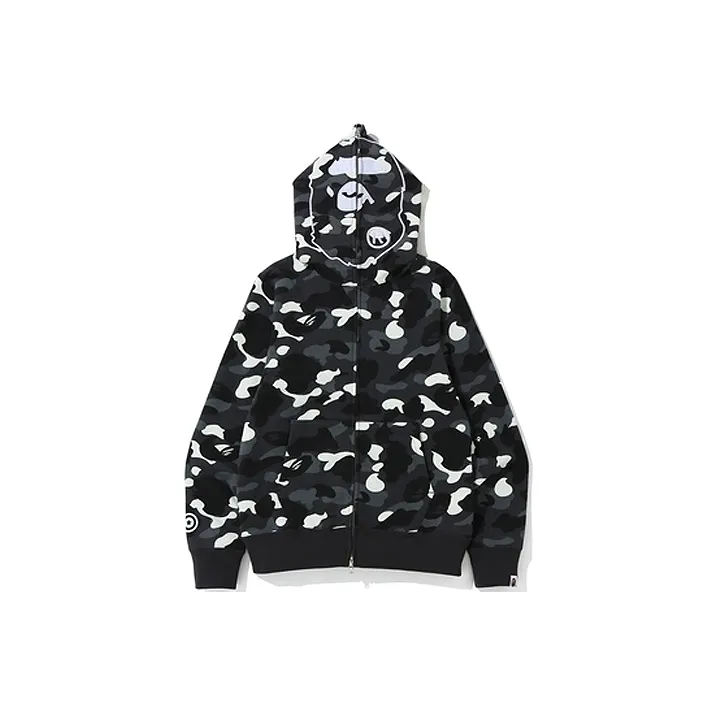Bape City Camo Ponr Shark Full Zip Hoodie-0