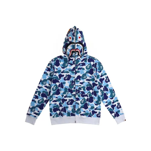 A BATHING APE Abc Camo Crystal Stone Shark Cropped Full Zip Hoodie