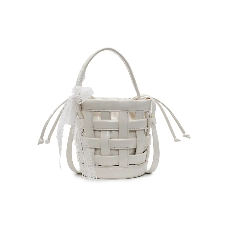RUIPAI PU Bucket Bag Handbag Women's Black/Ecru/Blue/Silver/Pink-9