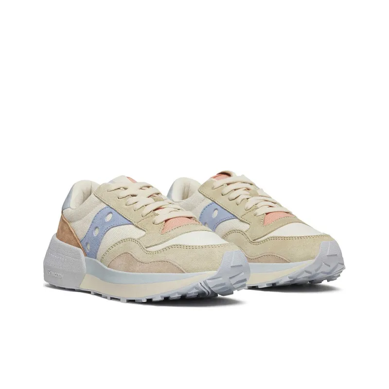 Saucony Jazz Anti Slip Wear Resistant Low Top Casual Running Shoes Women's Beige-3