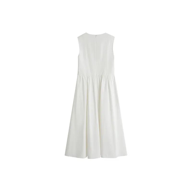 Inman Sleeveless Dress Women's Pearl White-1