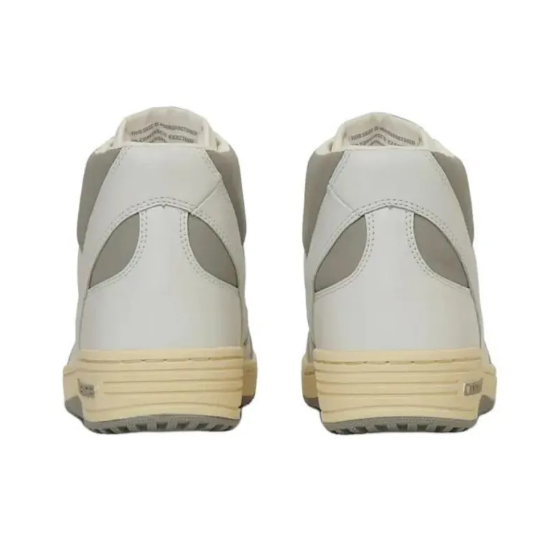 Converse WEAPON VTG Anti Slip Wear Resistant High Top Vintage Basketball Shoes Unisex White Gray-4