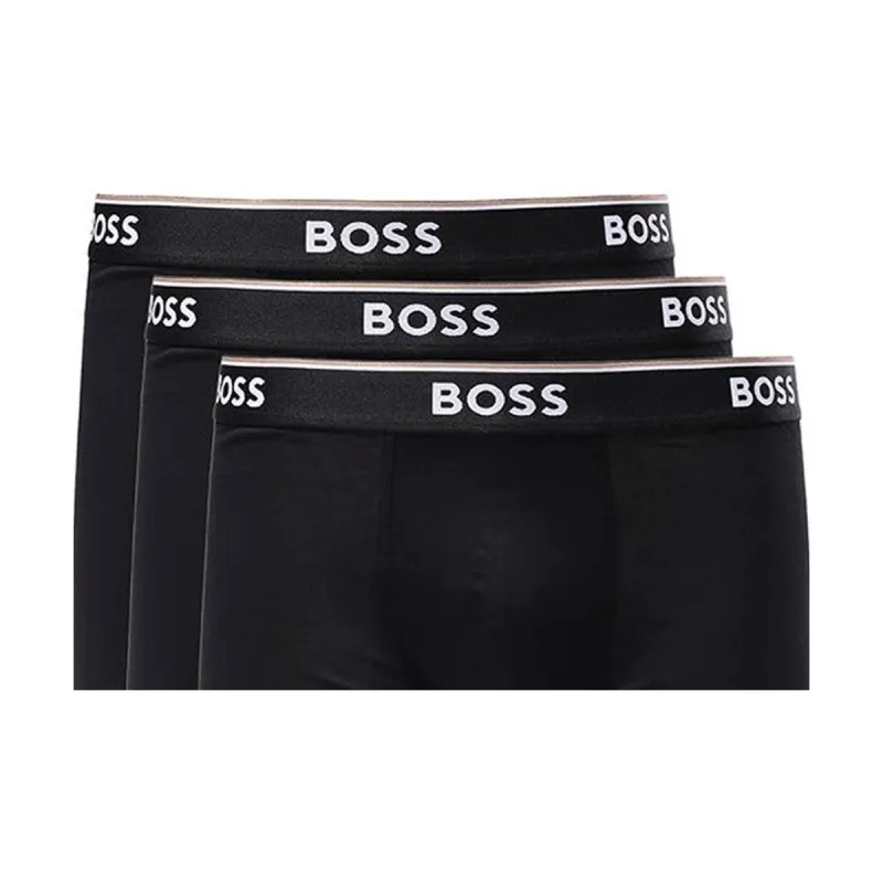Boss Pack Of Three Logo waistband Boxer Briefs-4