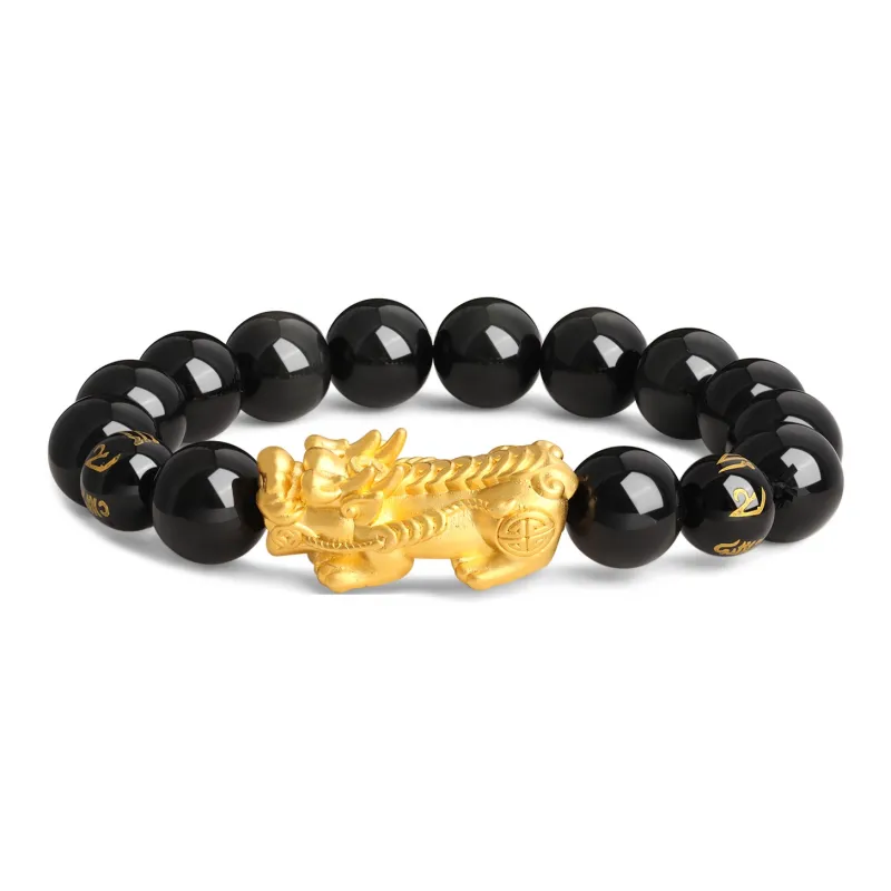 Lao Feng Xiang Obsidian Jade Bracelets Unisex-0