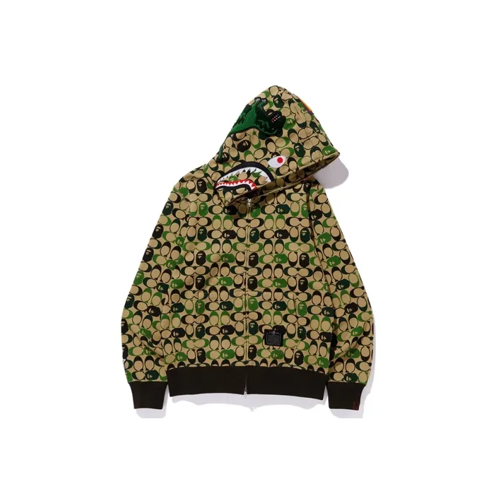 Bape X Coach Shark Full Zip Hoodie-0