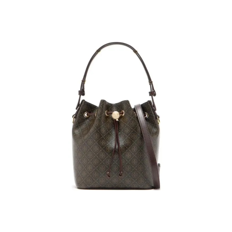 TORY BURCH T Monogram Coated Canvas Bucket Bag French Press-0