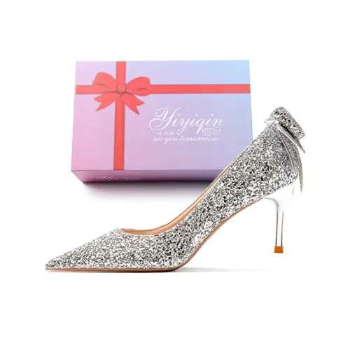Take The Qin Slim Heel High Heels Women's Silver
