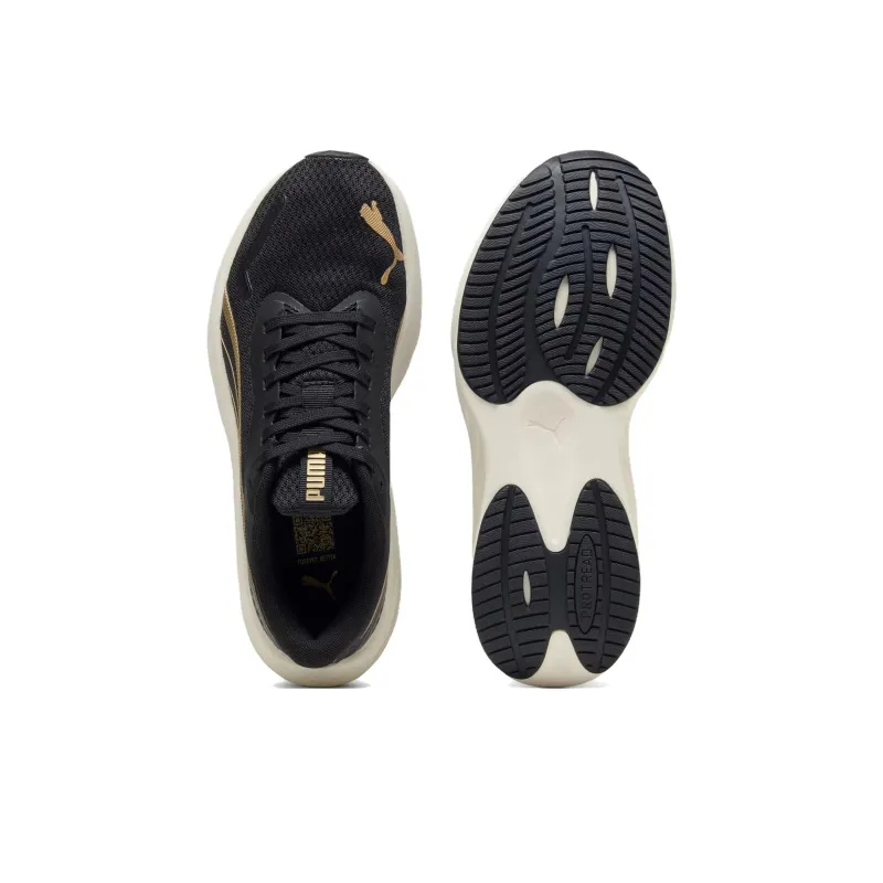 PUMA Pounce Lite Anti Slip Wear Resistant Low Top Casual City Commute Running Shoes Women's Black Gold-3