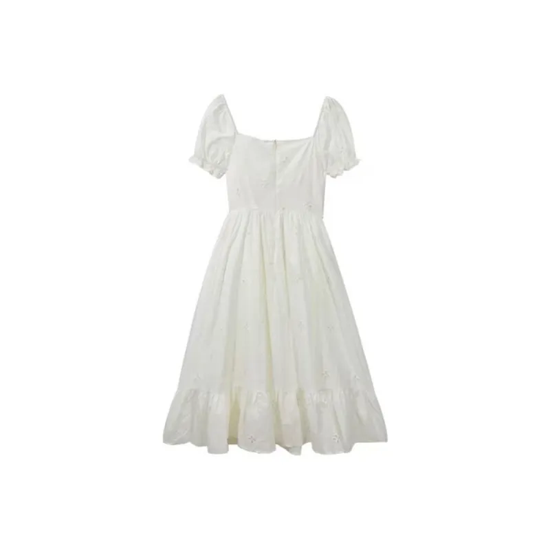 SECFLY OFFICIAL Short Sleeved Dress Women's Ivory-1
