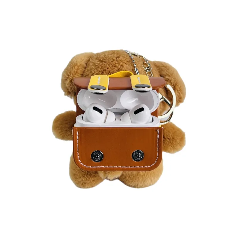 Wei Xin Apple AirPods 4/2/3/4th Generation/AirPods Pro/Pro 2nd Generation Plush Backpack Plush Line Dog Headphone Cases-7