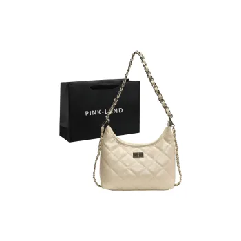 PINK·LAND PU Shoulder Bag Women's Ecru/Mother of Pearl/Light Cloud/Black/Gravel Color