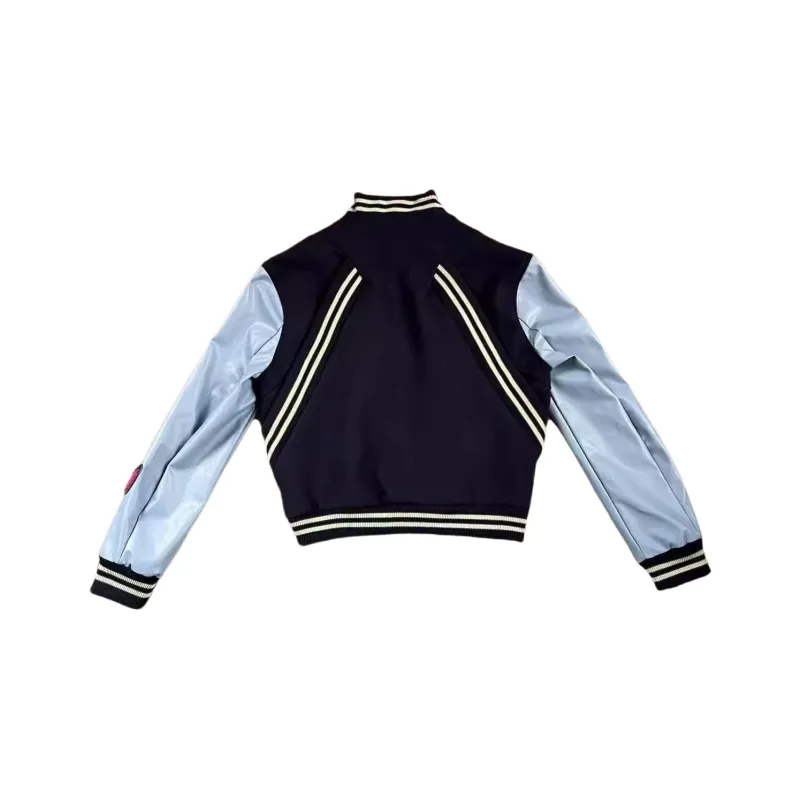 SUNSETMONENT Baseball Jacket Unisex Navy Blue-1