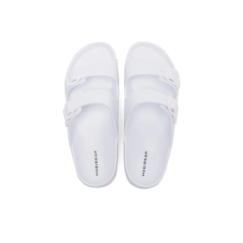 HOBIBEAR Slip Resistant Odor Resistant Abrasion Resistant Slide Slippers Men's White-2