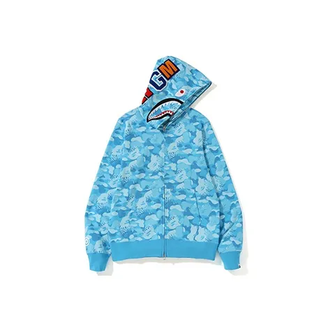A BATHING APE Fire Camo Shark Full Zip Hoodie
