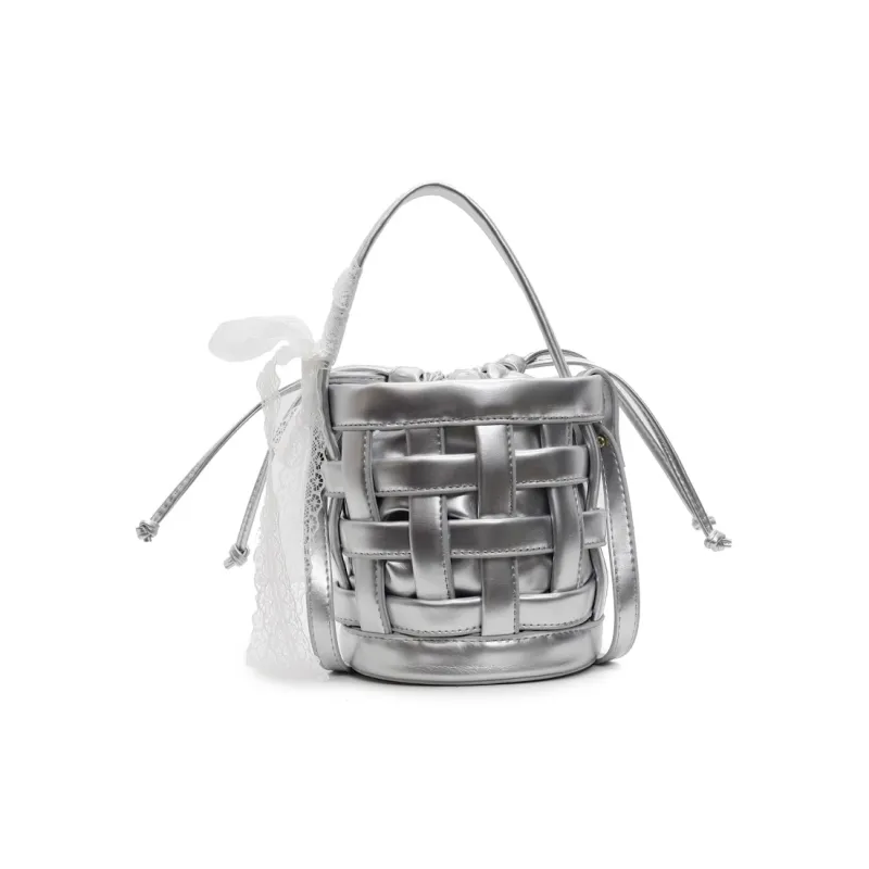 Yalu PU Shoulder Bag, Crossbody Bag, Handbag Regular Women's Black/Ecru/Blue/Silver/Pink-22