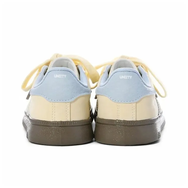 UNIITY Skateboard Shoes Women's Low Top Yellow Blue/Green Brown/Cream Blue-4