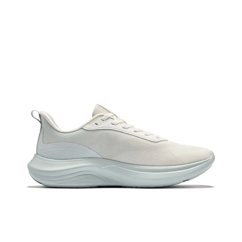 Erke Yunyi Cushioning Breathable Rebound Low Top Casual Running Shoes Men's White Light Gray Green-1