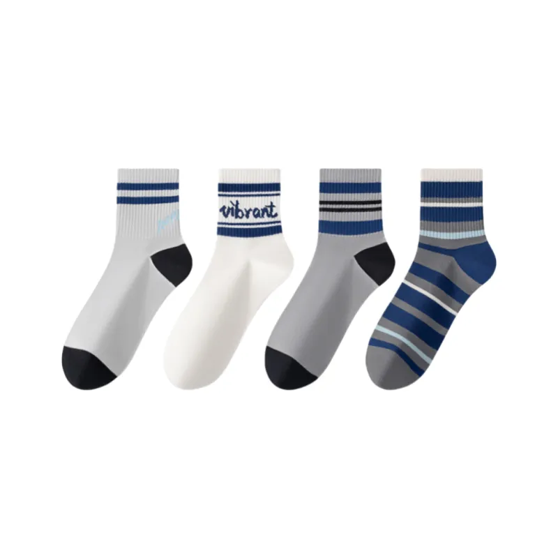 Cotton Gene Mid Calf Socks Men's 4 Pack-0