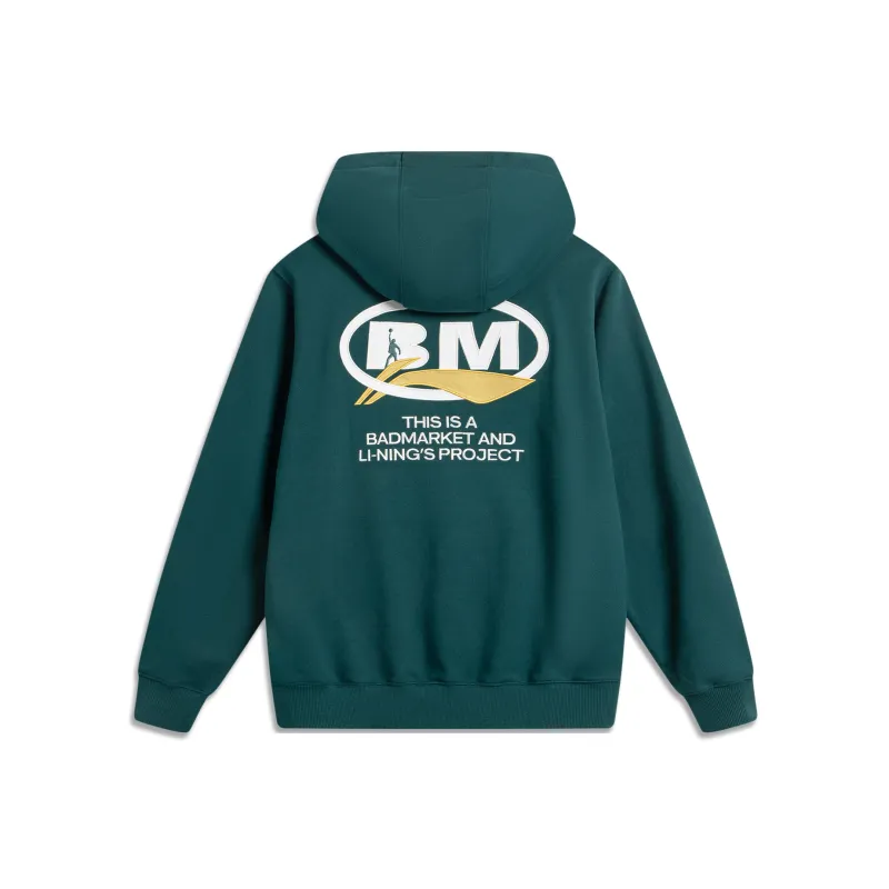 LiNing x BADMARKET Sports Life Collection Sweatshirt Men's Dark Reef Green-1