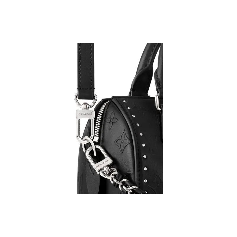 LOUIS VUITTON Speedy Cow Leather One Shoulder Handbags Women's Black-4