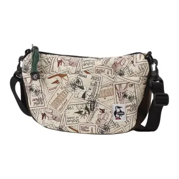 CHUMS Cotton Crossbody Bag Shoulder Bag Unisex Beige & Multicolor