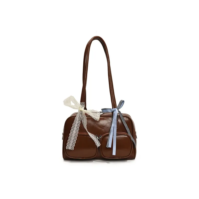 DALO PU Shoulder Bag Women's Silver/Coffee/Red/Brown/Black/White-9