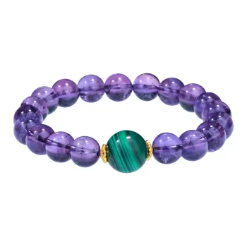 CHINA GOLD Natural Amethyst Bracelets Unisex
