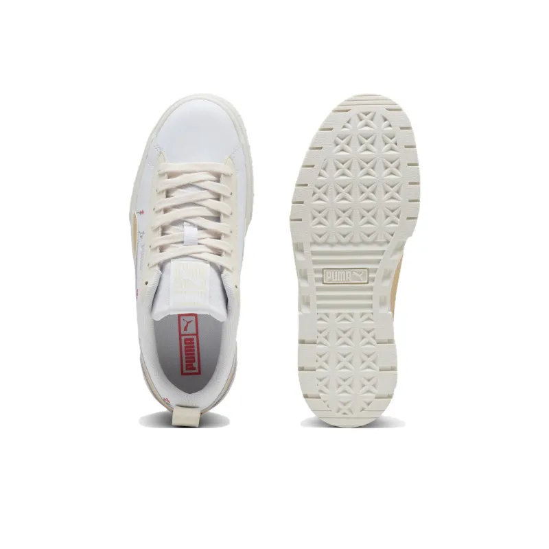 PUMA Mayze Anti Slip Wear Resistant Low Top Skateboard Shoes Women's White-3