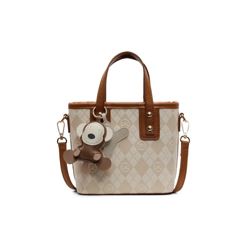 Yalu PU Handbag, Shoulder Bag, Crossbody Bag Women's Black/White & Brown/White & Coffee-8