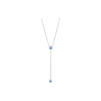 Swarovski Rhodium Plated, Crystal Necklaces Unisex Silver