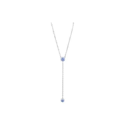 Swarovski Rhodium Plated, Crystal Necklaces Unisex Silver