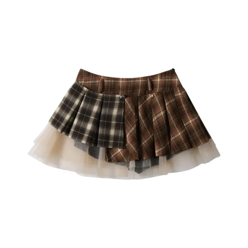 BEAR UNION Casual Short Skirts Women's Coffee-1
