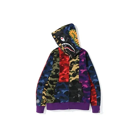 A BATHING APE Mix Camo Crazy Shark Full Zip Hoodie