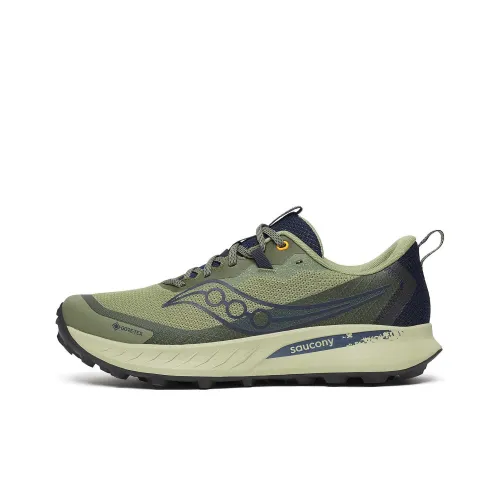 Saucony Anti Slip Wear Resistant Low Top Trail Running Shoes Men's Green