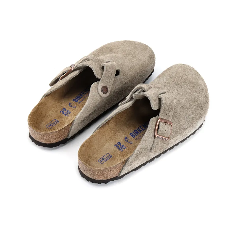 Birkenstock Boston Soft Footbed Suede Taupe Taupe US M 6-6.5