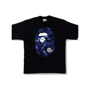 A BATHING APE Head Series Color Camo Big Ape Head T Shirt Unisex Black